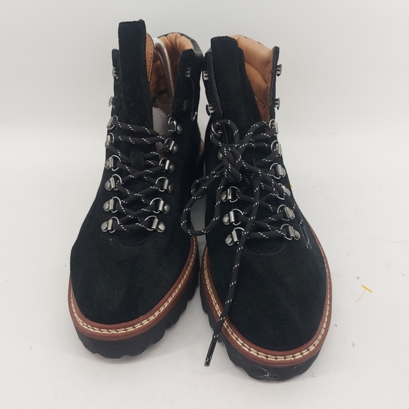 Madewell Enzo Hiking Boot Black Suede Lugsole Lug Bootie  10 - Picture 4 of 6